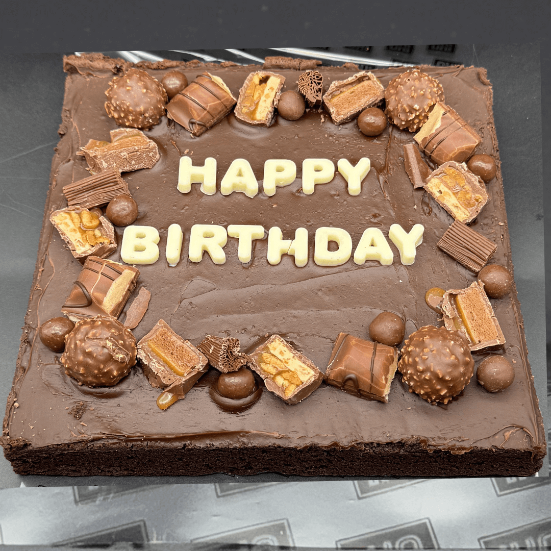 Chocolate Loaded Birthday Brownie Cake